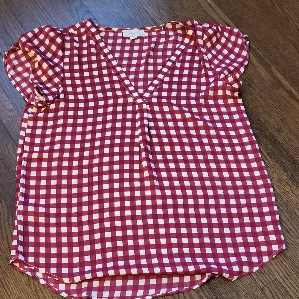 Purple Checkered Blouse